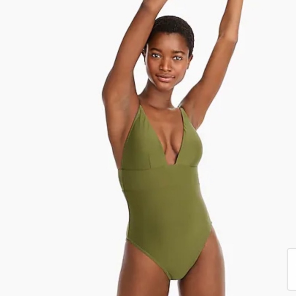 J. Crew Deep V-neck One Piece Swimsuit